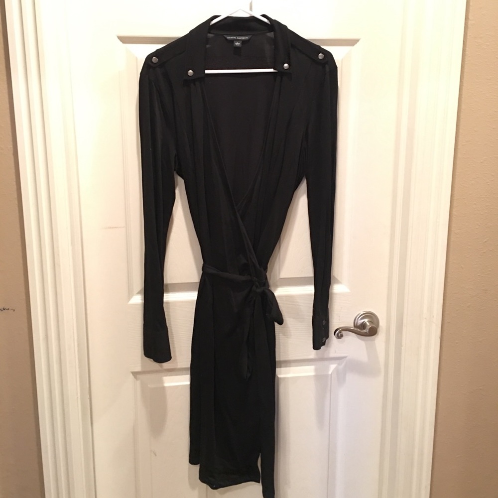 Black Long Wrap Dress